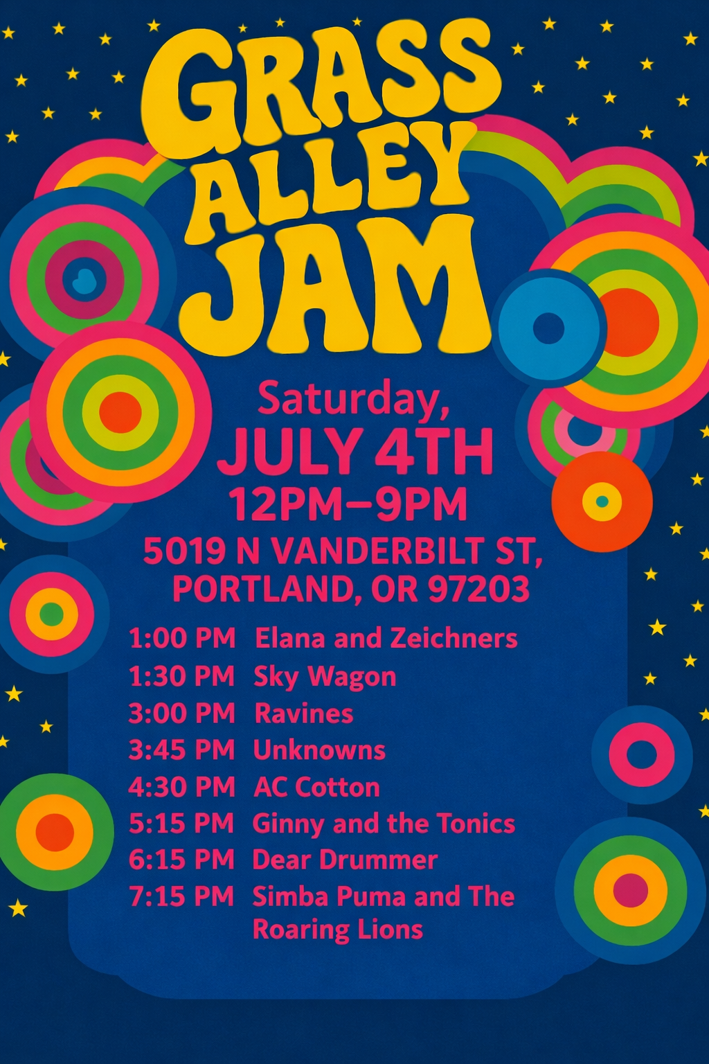 Dear Drummer July 4th, 2026 show poster