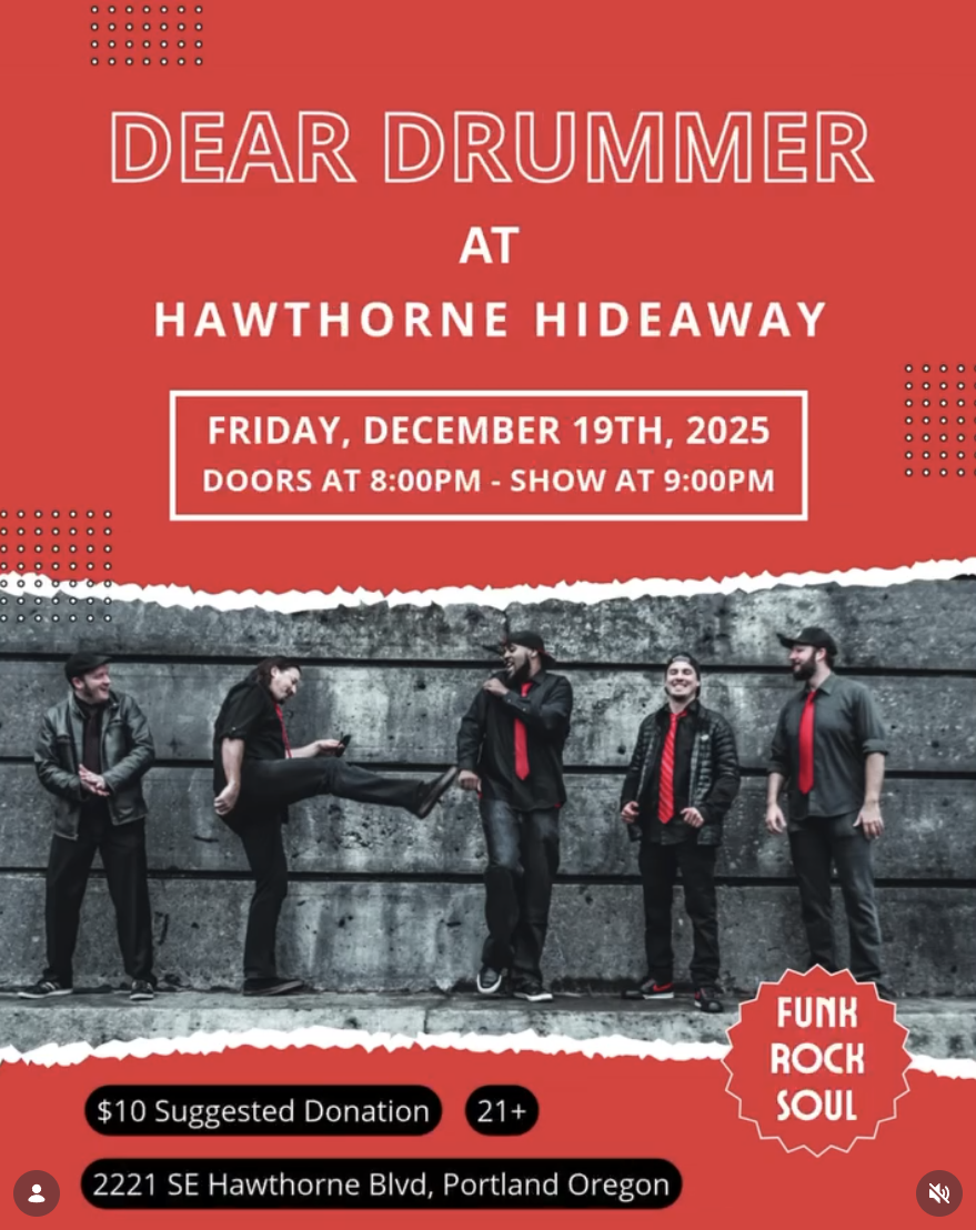 Dear Drummer past show poster